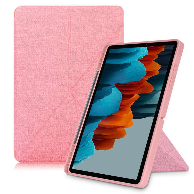 Cover Samsung Galaxy Tab S7 FE Origami Stoftekstur