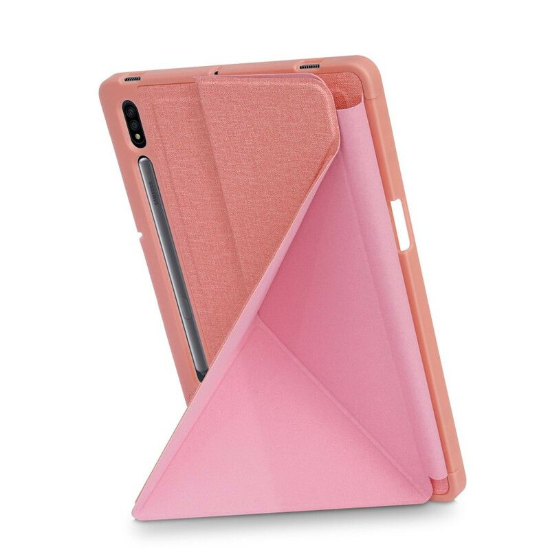 Cover Samsung Galaxy Tab S7 FE Origami Stoftekstur