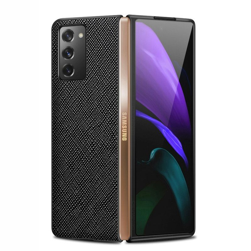 Cover Samsung Galaxy Z Fold 2 Ægte Tekstureret Læder