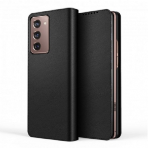 Cover Samsung Galaxy Z Fold 2 Flip Cover Ægte Læder