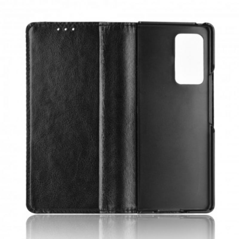 Cover Samsung Galaxy Z Fold 2 Flip Cover Styliseret Lædereffekt