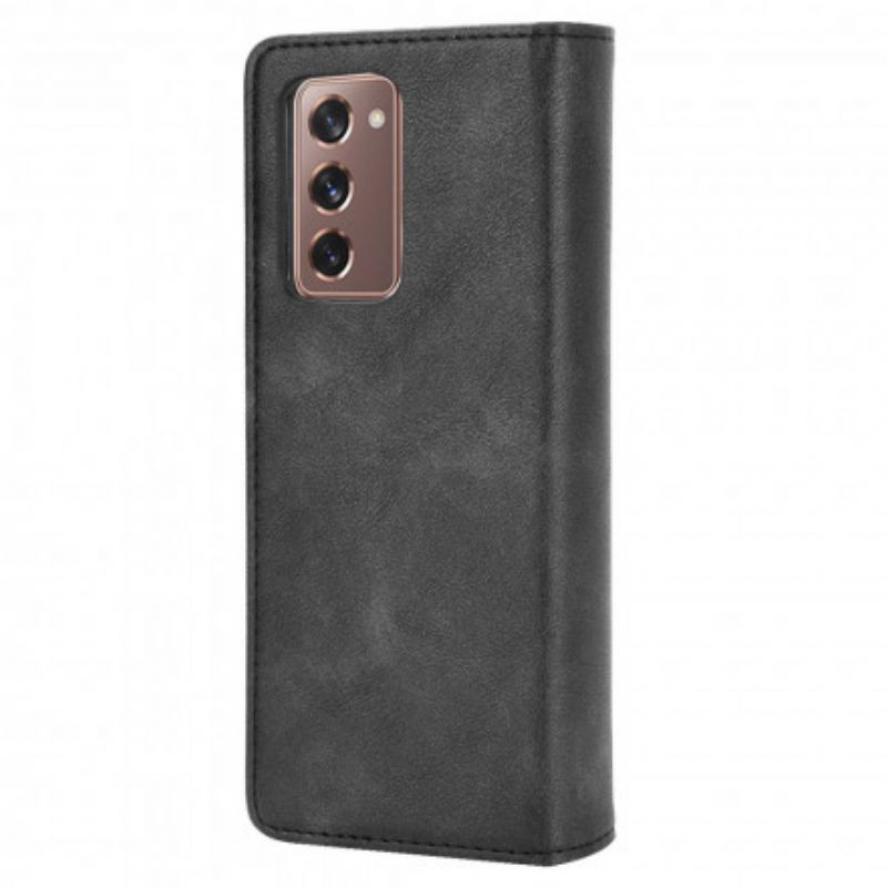 Cover Samsung Galaxy Z Fold 2 Flip Cover Styliseret Lædereffekt