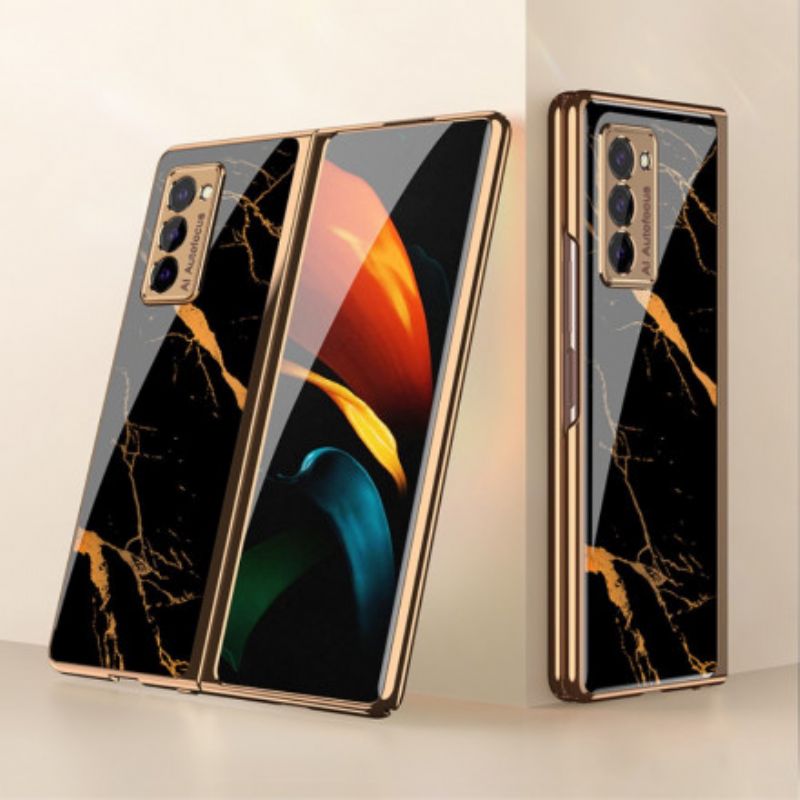 Cover Samsung Galaxy Z Fold 2 Gkk Marmor Hærdet Glas