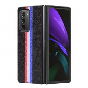 Cover Samsung Galaxy Z Fold 2 Tricolor Litchi Imiteret Læder