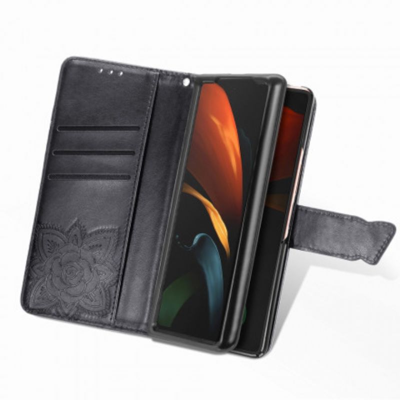 Flip Cover Samsung Galaxy Z Fold 2 Sommerfugledesign Med Snor