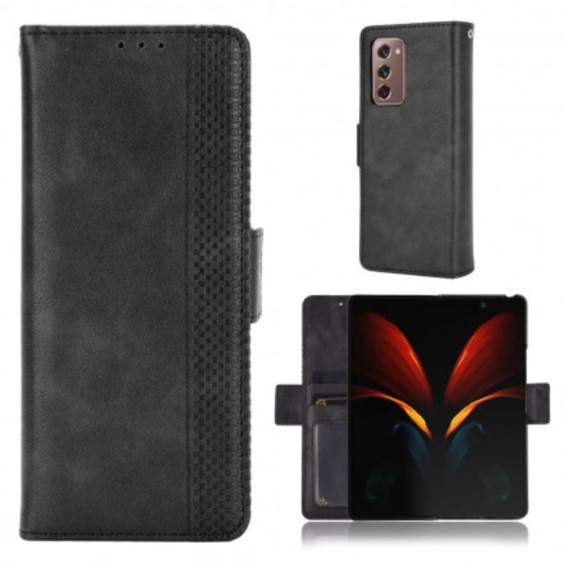 Læder Cover Samsung Galaxy Z Fold 2 Styliseret Lædereffekt