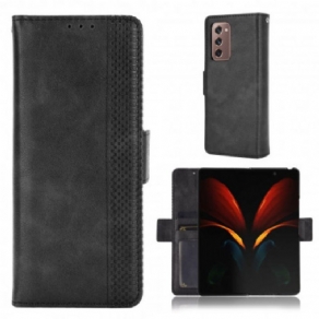 Læder Cover Samsung Galaxy Z Fold 2 Styliseret Lædereffekt