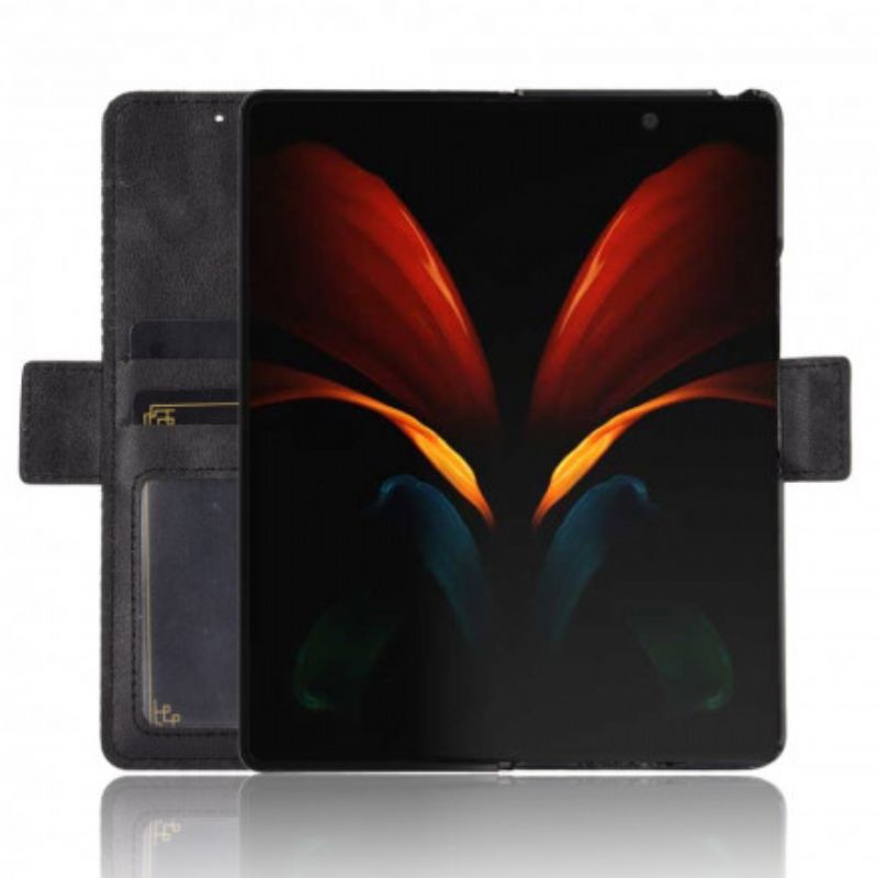 Læder Cover Samsung Galaxy Z Fold 2 Styliseret Lædereffekt