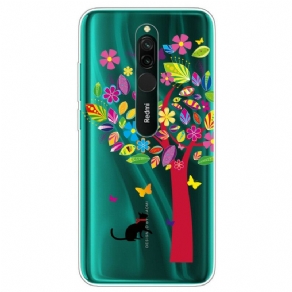 Cover Xiaomi Redmi 8 Kat Under Det Farvede Træ