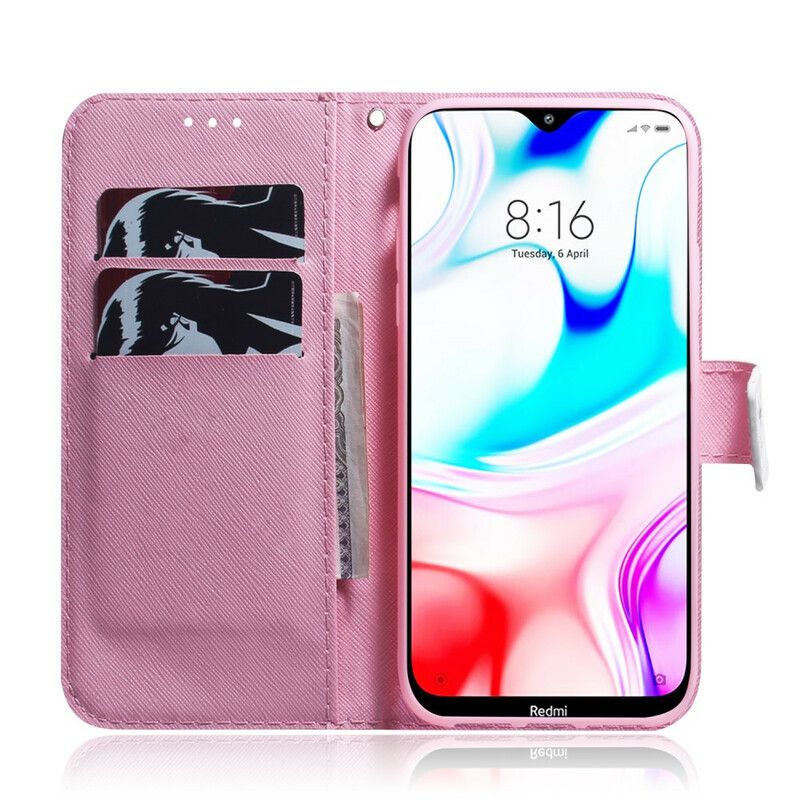 Flip Cover Xiaomi Redmi 8 Gammel Rosenblomst