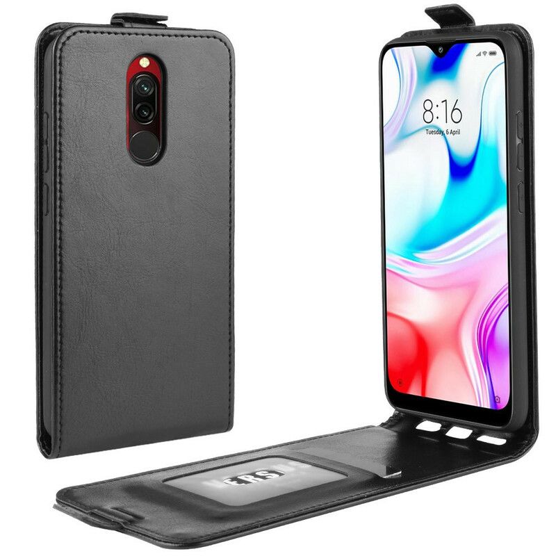 Flip Cover Xiaomi Redmi 8 Læder Cover Foldbar Lædereffekt