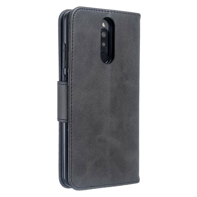 Flip Cover Xiaomi Redmi 8 Med Snor Farverig Lædereffektrem