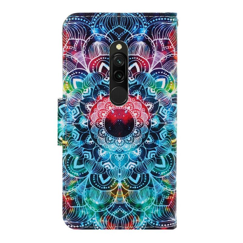 Flip Cover Xiaomi Redmi 8 Med Snor Flashy Strappy Mandala