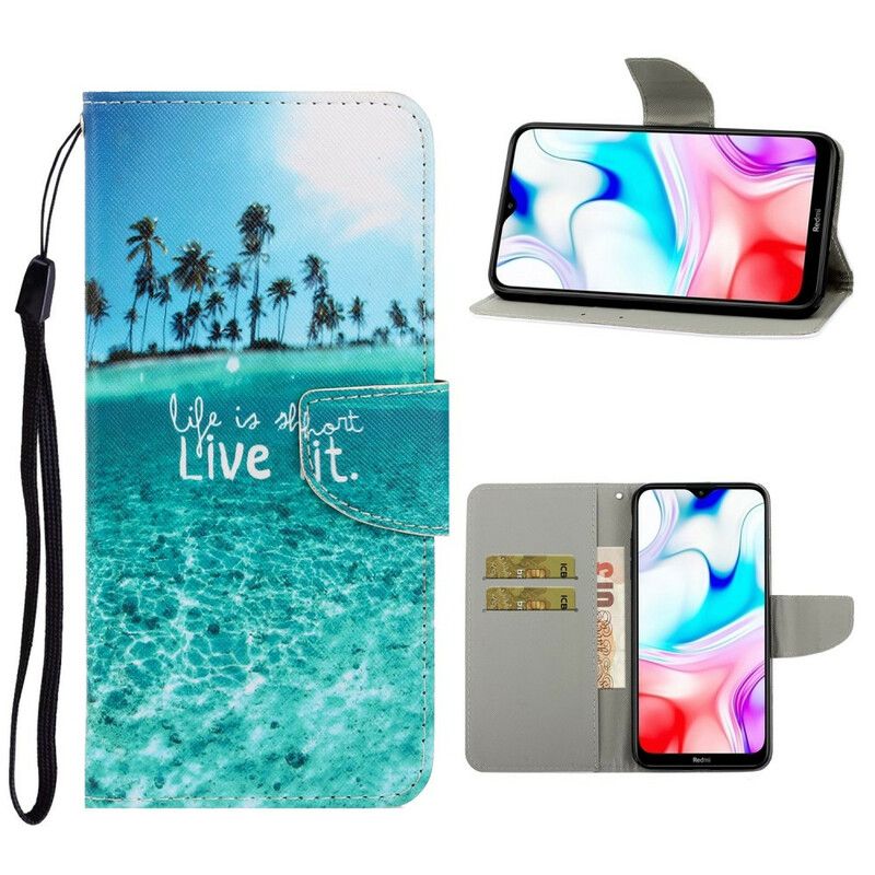 Flip Cover Xiaomi Redmi 8 Med Snor Lev Det Strappy