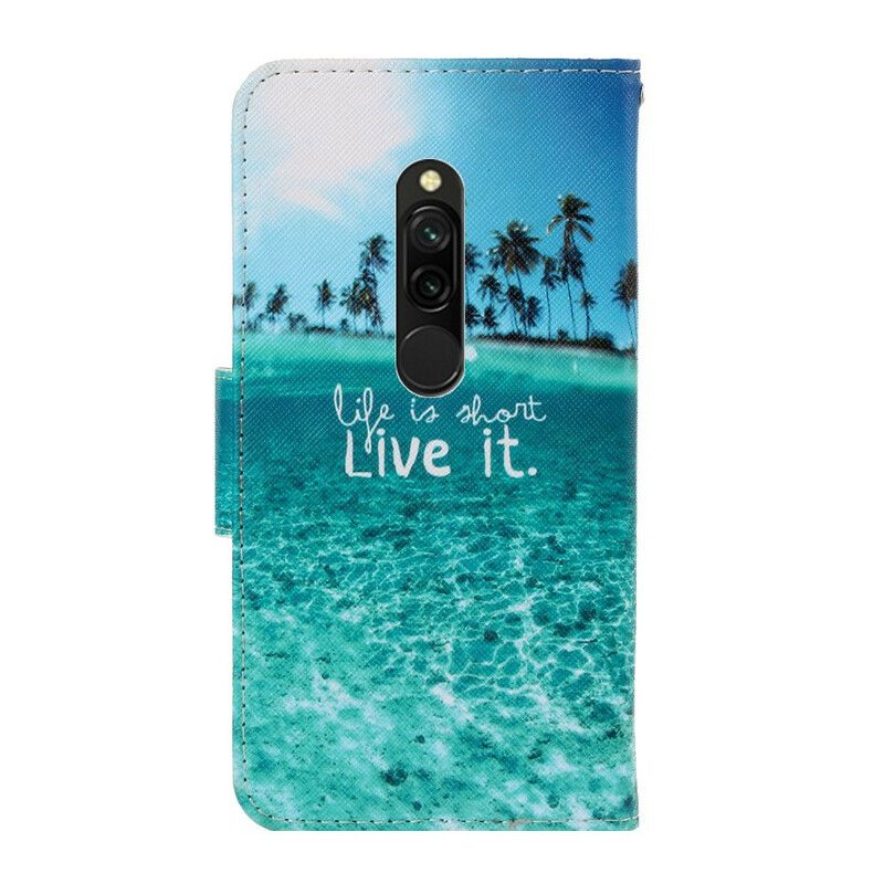 Flip Cover Xiaomi Redmi 8 Med Snor Lev Det Strappy