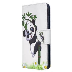 Flip Cover Xiaomi Redmi 8 Panda På Bambus