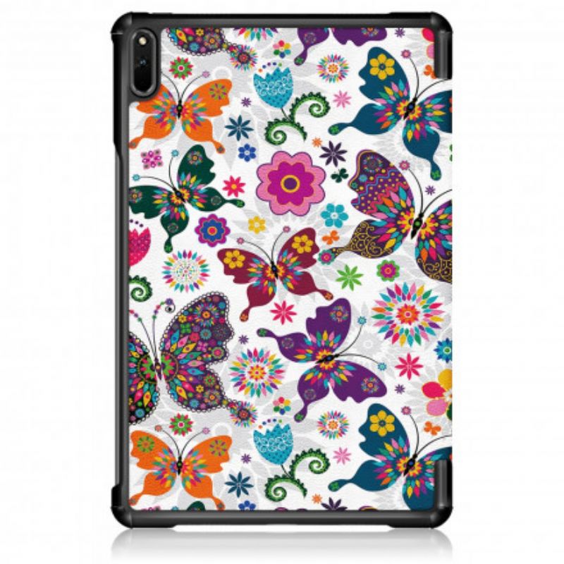 Cover Huawei MatePad 11 Forbedrede Retro Sommerfugle Og Blomster