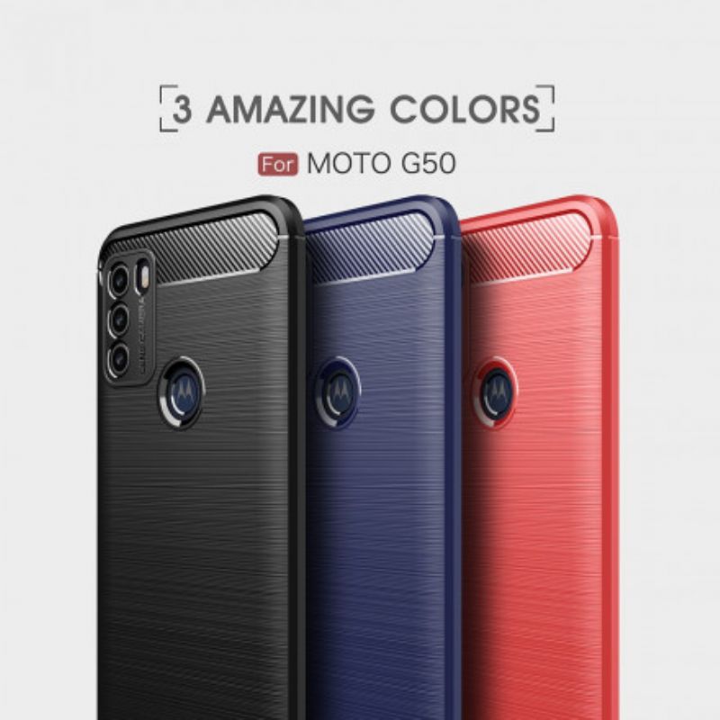 Cover Moto G50 Børstet Kulfiber