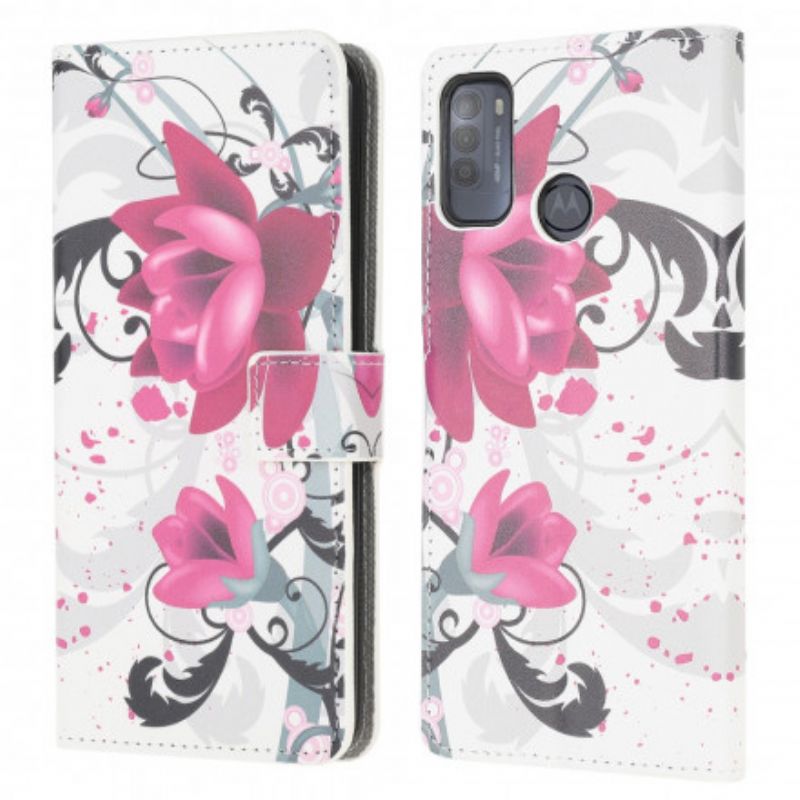 Flip Cover Moto G50 Tropiske Blomster