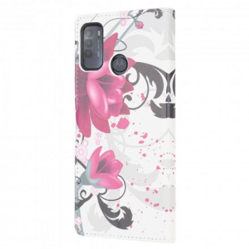 Flip Cover Moto G50 Tropiske Blomster