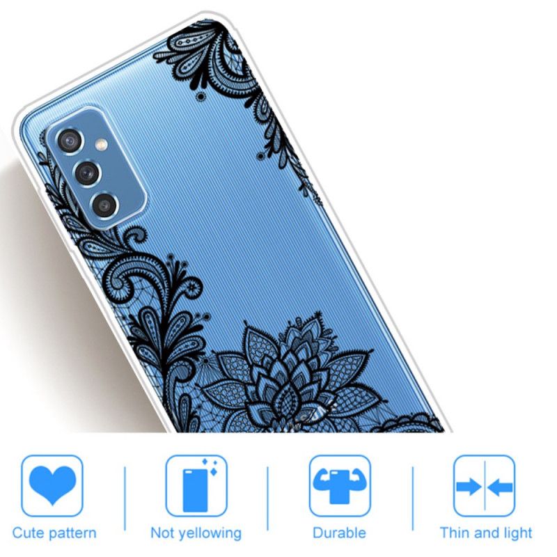 Cover Samsung Galaxy M52 5G Broderede Blomster