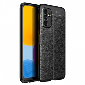 Cover Samsung Galaxy M52 5G Dobbelt Linje Litchi Lædereffekt