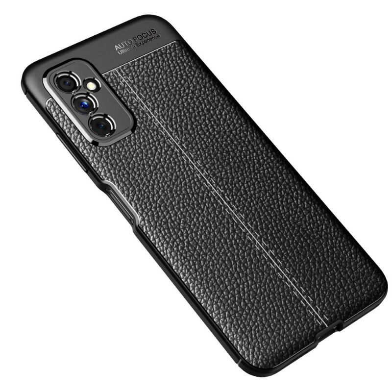 Cover Samsung Galaxy M52 5G Dobbelt Linje Litchi Lædereffekt