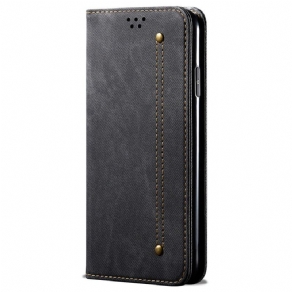 Cover Samsung Galaxy M52 5G Flip Cover Denimstof