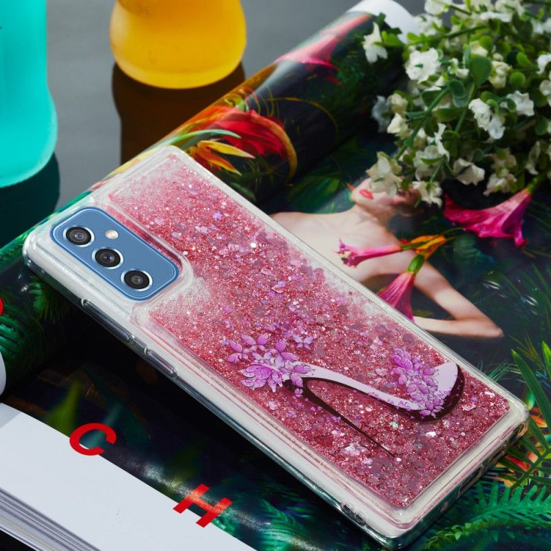 Cover Samsung Galaxy M52 5G Mousserende Pailletter