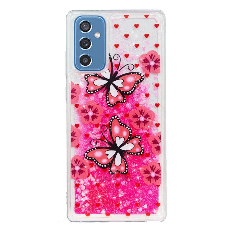 Cover Samsung Galaxy M52 5G Pink Sommerfugle