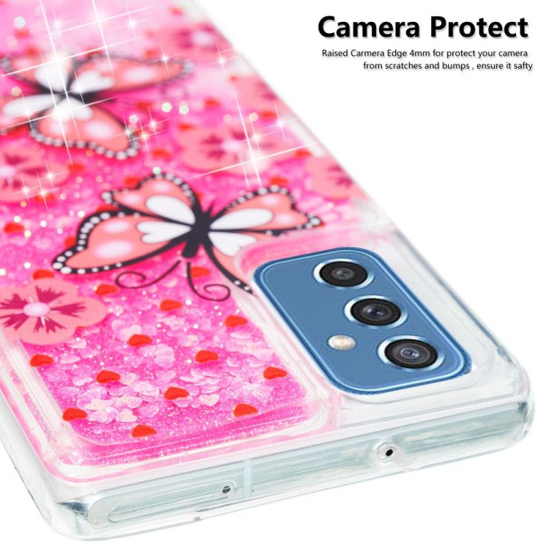 Cover Samsung Galaxy M52 5G Pink Sommerfugle