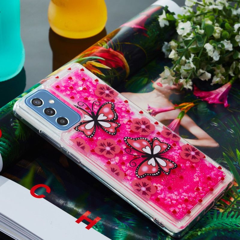 Cover Samsung Galaxy M52 5G Pink Sommerfugle