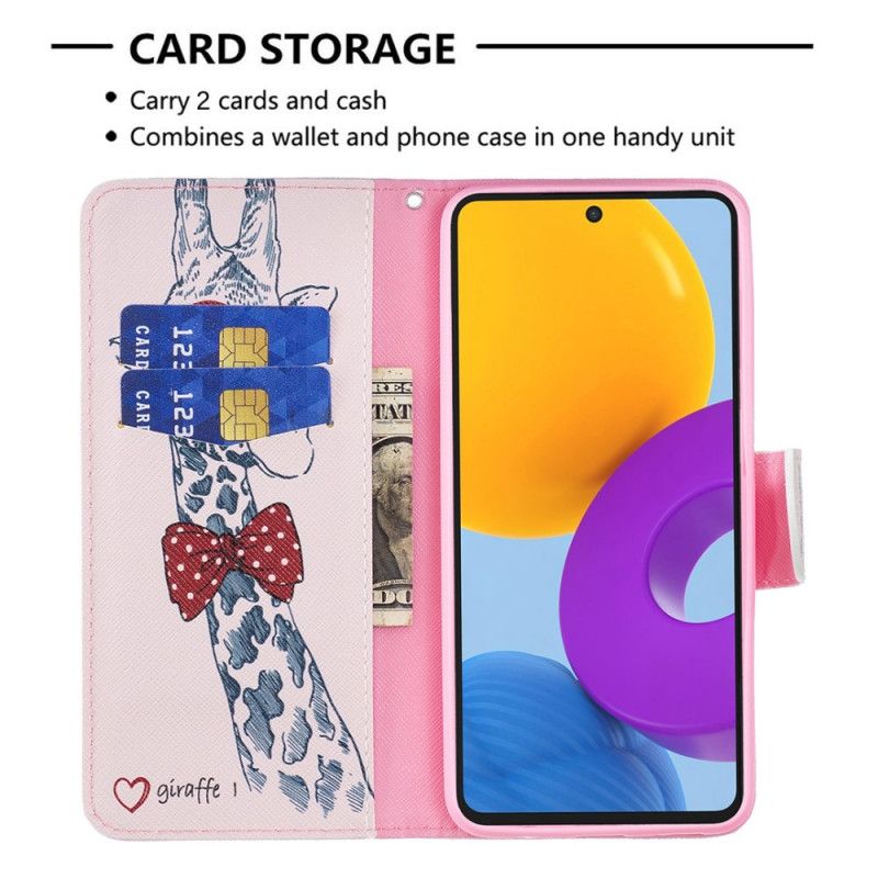 Flip Cover Samsung Galaxy M52 5G Erudit Giraf