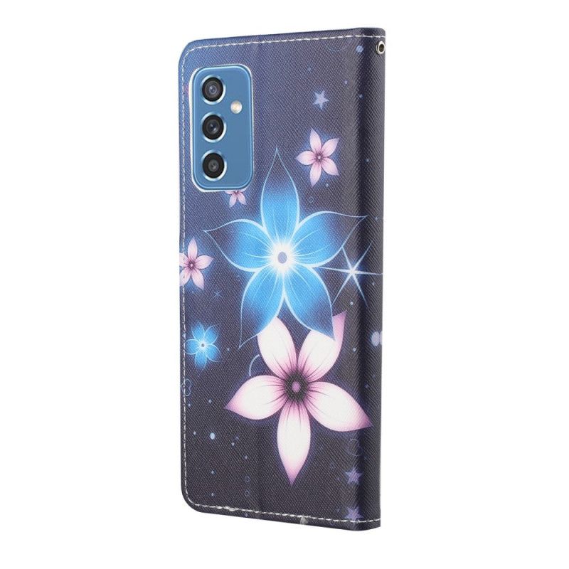 Flip Cover Samsung Galaxy M52 5G Glødende Blomster