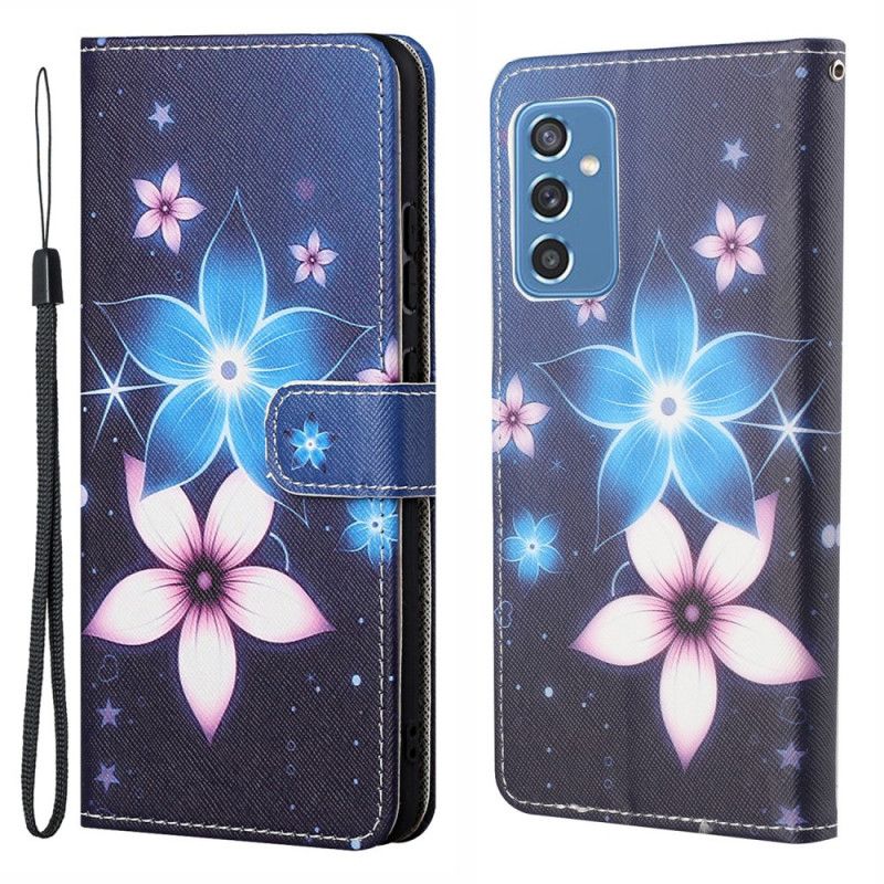 Flip Cover Samsung Galaxy M52 5G Glødende Blomster