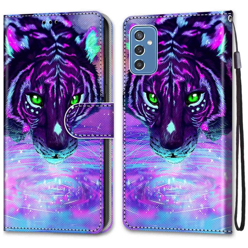 Flip Cover Samsung Galaxy M52 5G Glow In The Dark Tiger