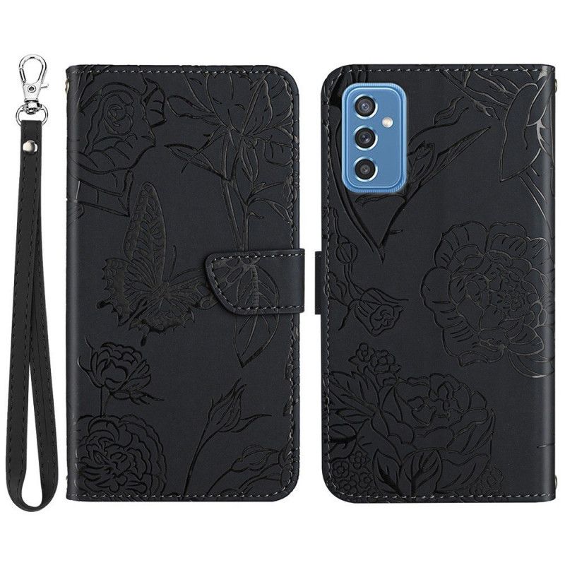 Flip Cover Samsung Galaxy M52 5G Med Snor Floral Strappy Designs