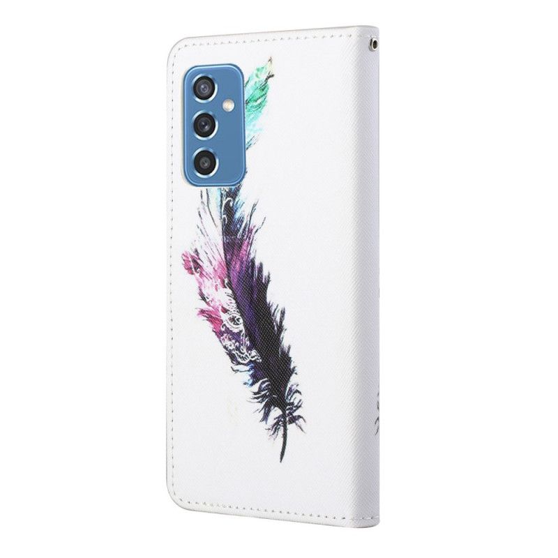 Flip Cover Samsung Galaxy M52 5G Med Snor Thong Fjer