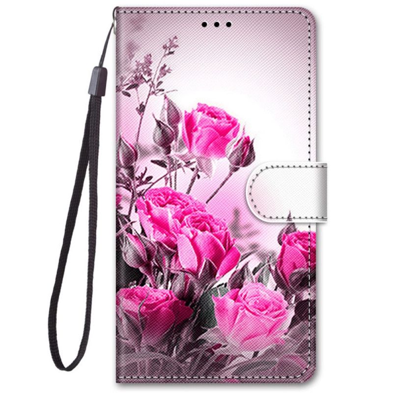 Flip Cover Samsung Galaxy M52 5G Mousserende Roser