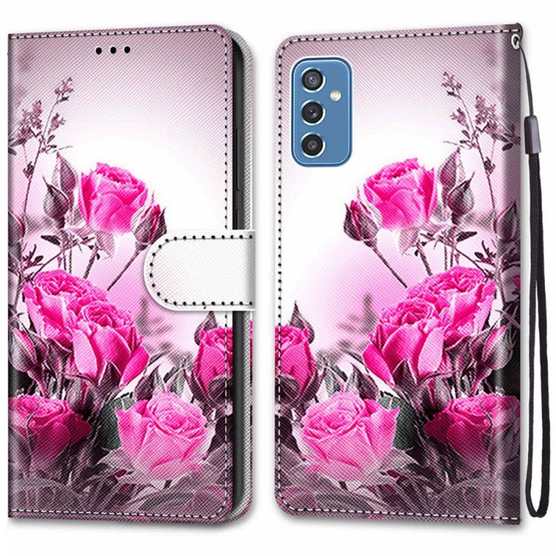 Flip Cover Samsung Galaxy M52 5G Mousserende Roser