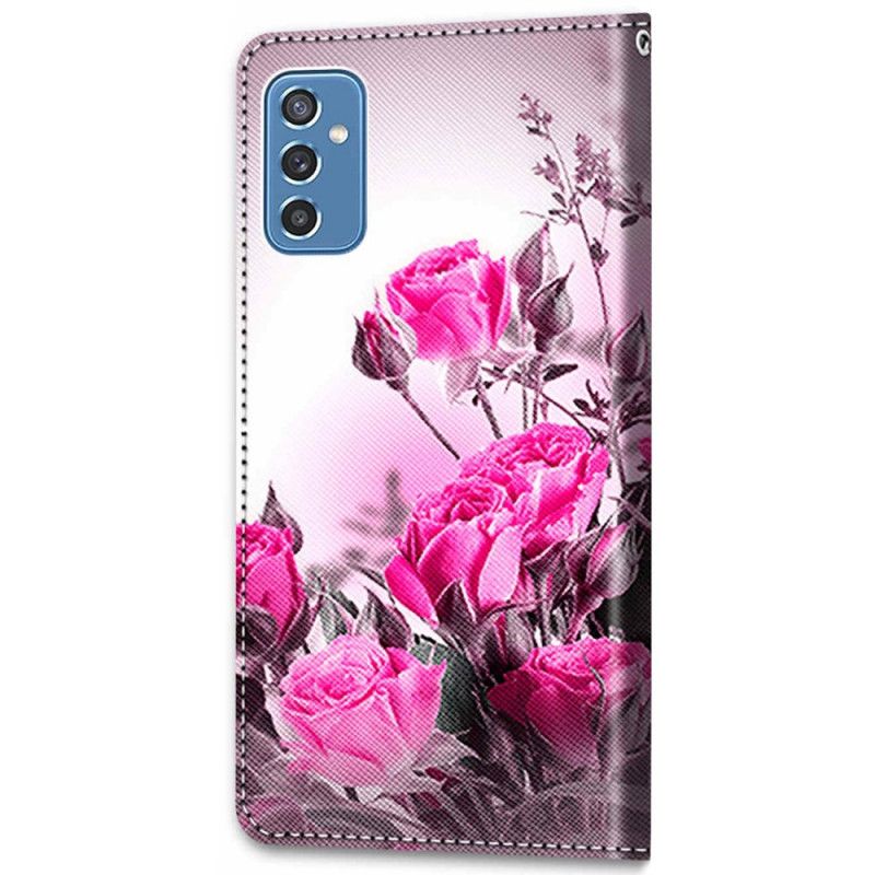 Flip Cover Samsung Galaxy M52 5G Mousserende Roser