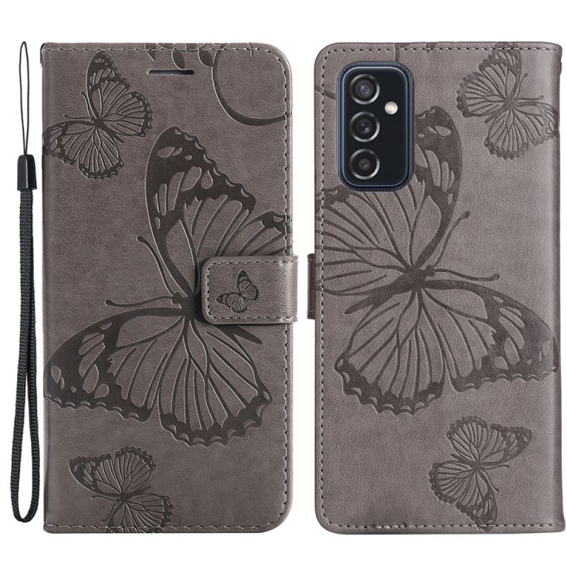 Flip Cover Samsung Galaxy M52 5G Sommerfuglelæder