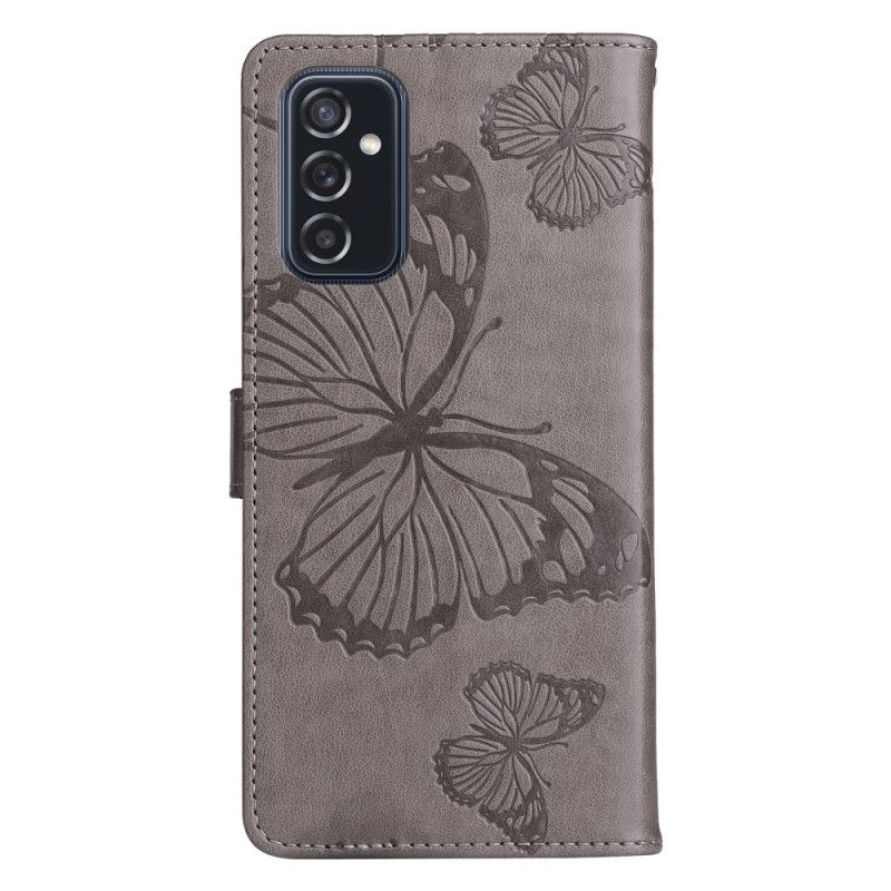 Flip Cover Samsung Galaxy M52 5G Sommerfuglelæder