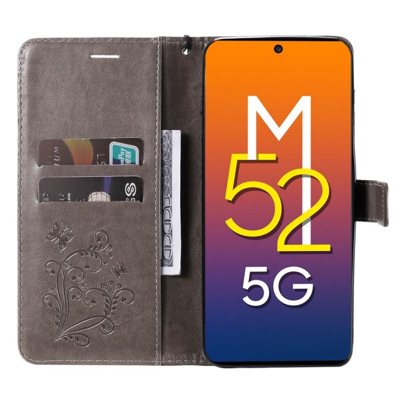 Flip Cover Samsung Galaxy M52 5G Sommerfuglelæder