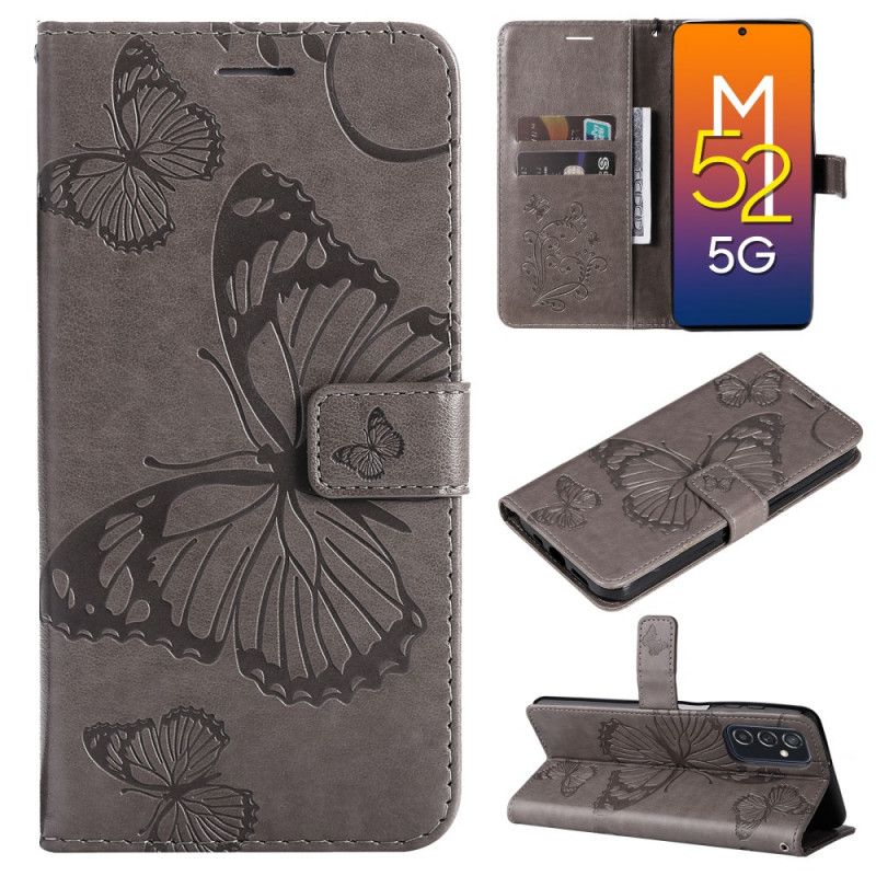 Flip Cover Samsung Galaxy M52 5G Sommerfuglelæder