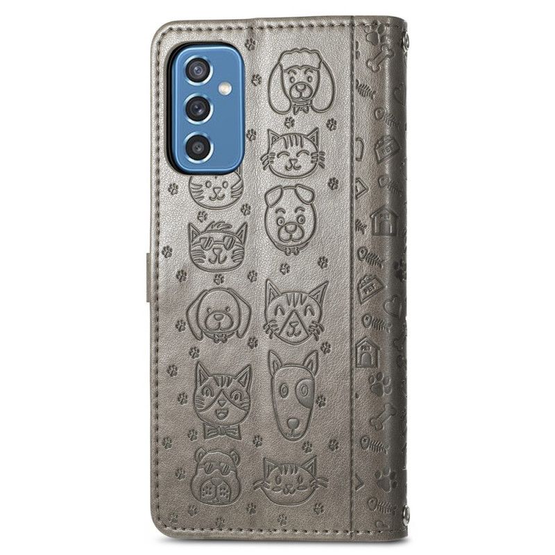 Flip Cover Samsung Galaxy M52 5G Teksturerede Dyr