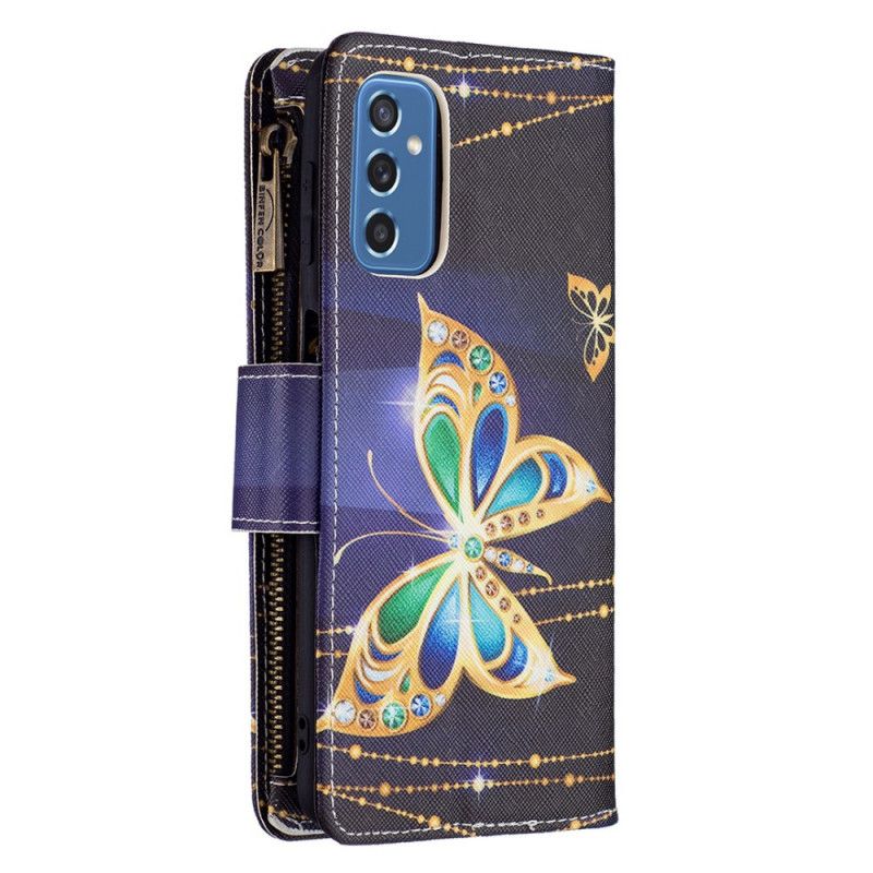 Læder Cover Samsung Galaxy M52 5G Glow In The Dark Butterfly