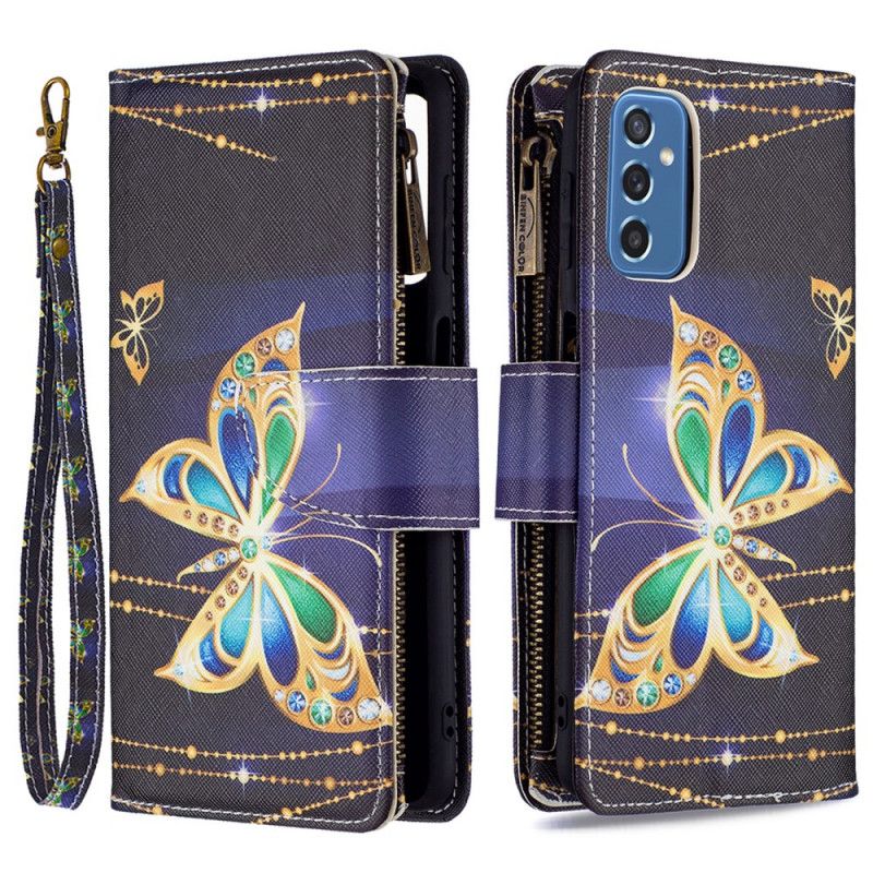 Læder Cover Samsung Galaxy M52 5G Glow In The Dark Butterfly