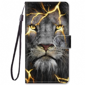 Læder Cover Samsung Galaxy M52 5G Glow In The Dark Lion