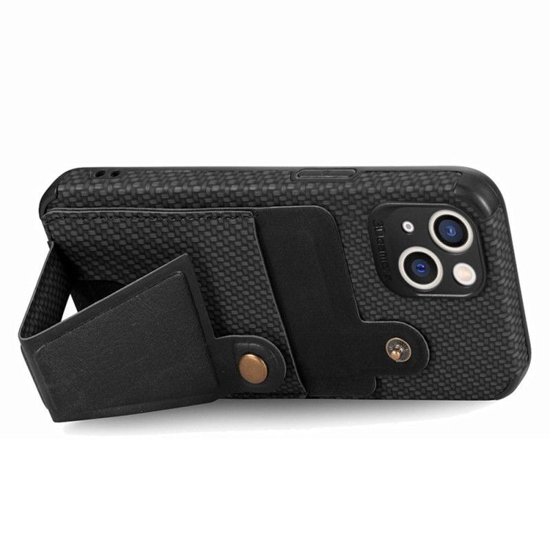 Cover iPhone 14 Carbon Fiber Card Holder Support